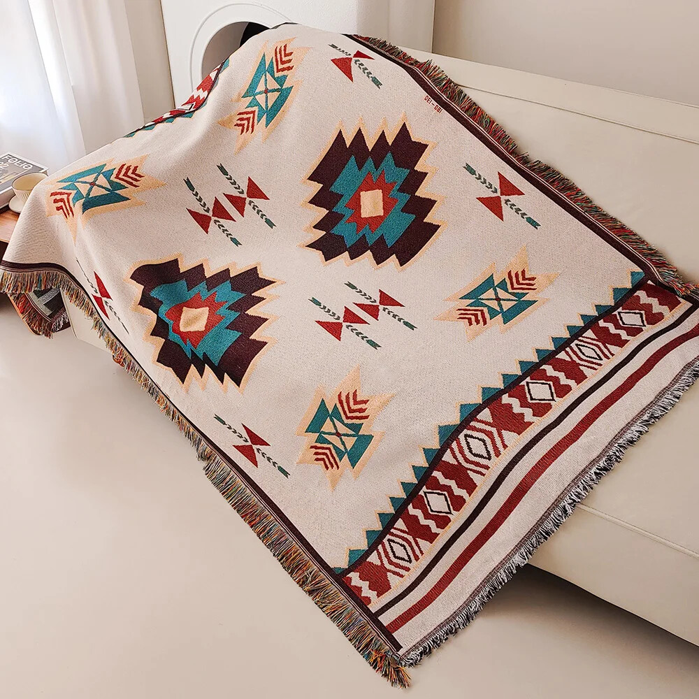 Couverture aztèque Boho surdim - Boho Throw Blanket Fringe avis et prix