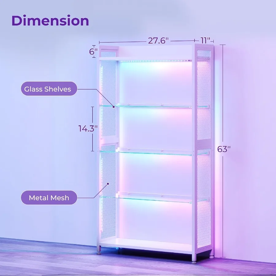 Vitrine avec étagères en verre - Lighting avis et prix