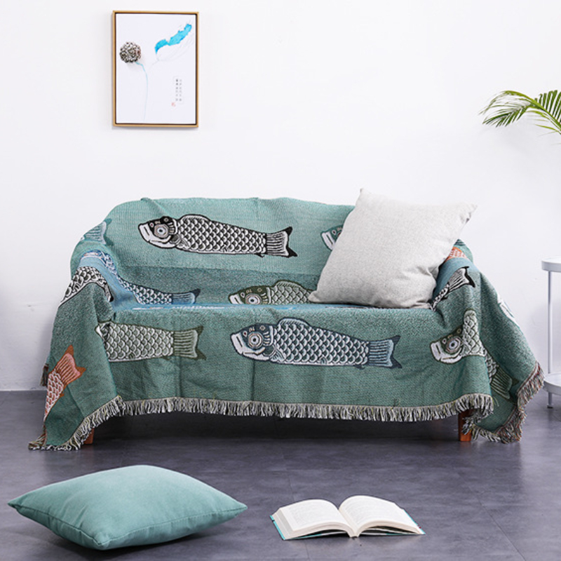Couverture en jacquard tissée  - Boho Throw Blanket Fringe avis et prix