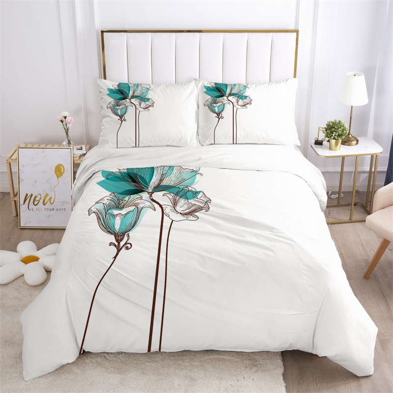 Parure de lit en feuilles flor - Aesthetic Floral Duvet Cover avis et prix